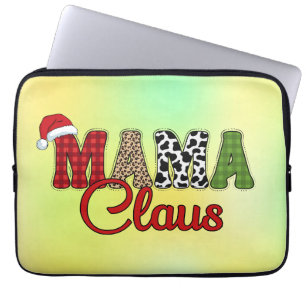 Mama Claus Plaid Design Laptop Sleeve