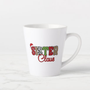 Mama Claus Plaid Design Latte Mug