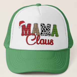 Mama Claus Plaid Design Trucker Hat