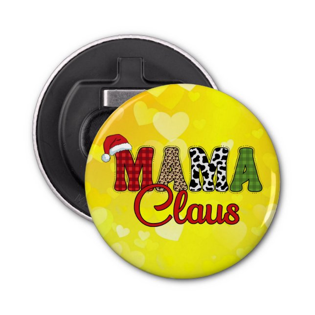 Mama Claus Plaid Pattern-60096 Bottle Opener (Front)