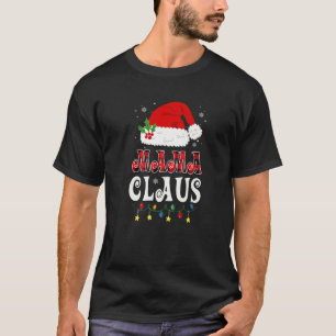 Mama Claus Santa Hat Buffalo Plaid Christmas Famil T-Shirt