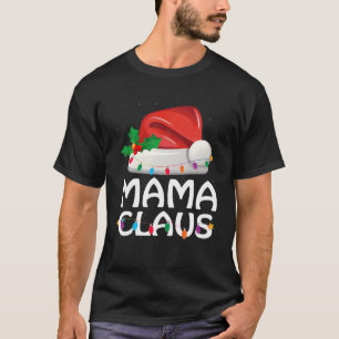 Mama Claus Santa Hat Family Matching Christmas Paj T-Shirt