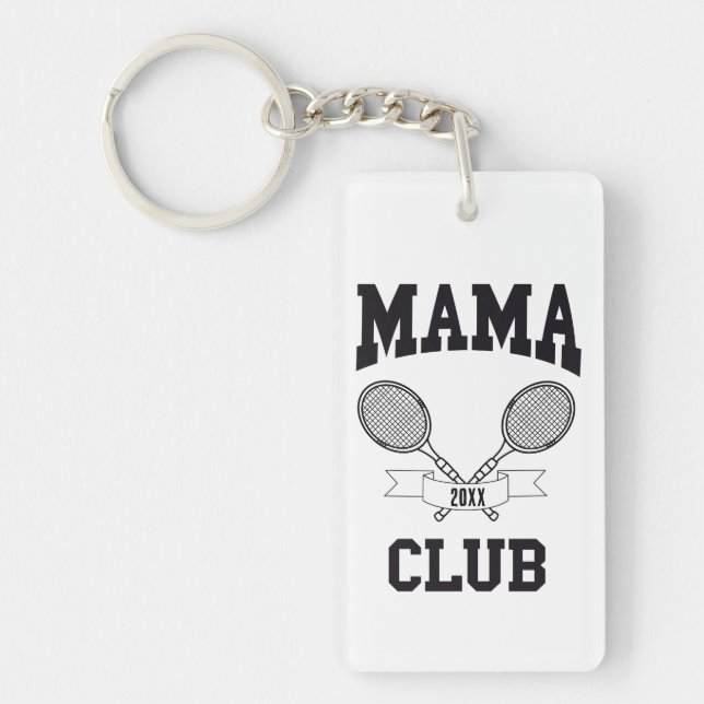 Mama Club Tennis Racket Athletic Custom  Key Ring (Front)