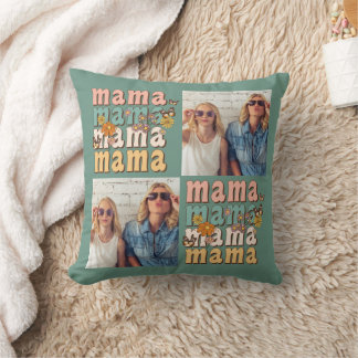 Mama Colourful Retro Custom Photos Mother's Day Cushion