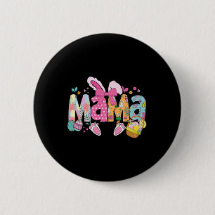 Mama Coquette Bow Bunny Easter Funny Mum Mummy Hap 6 Cm Round Badge