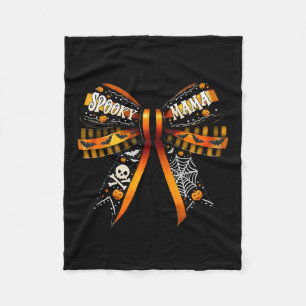 Mama Coquette Bow Pumpkin Cute Halloween Women  Fleece Blanket