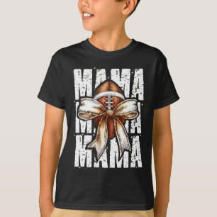 Mama Coquette Bow Usa Football Thanksgiving Autumn T-Shirt