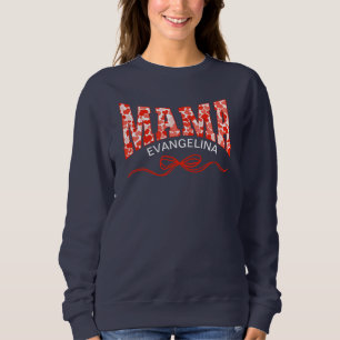 MAMA Coquette Red Hearts Personalised Sweatshirt
