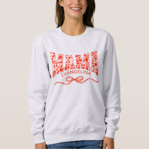 MAMA Coquette Valentine's Day Hearts Personalised Sweatshirt