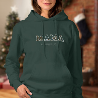 Mama customised year - dark trendy hoodie