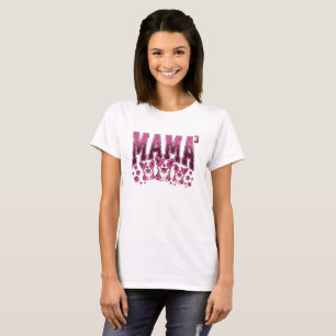 Mama³ Cute Pink Corgi Family Retro T-Shirt