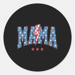 Mama Dada Mini 4th Of July American Family Matchin Classic Round Sticker