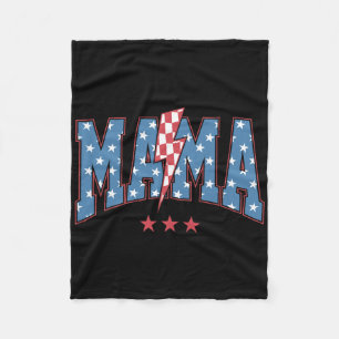 Mama Dada Mini 4th Of July American Family Matchin Fleece Blanket