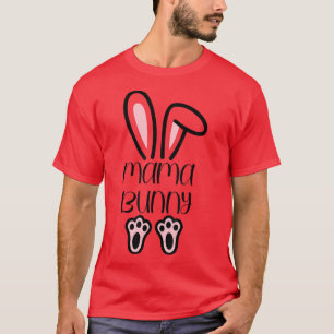 Mama Daddy Bunny Easter Day Dad Pregnant Mum Match T-Shirt