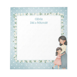 Mama & Daughter Hug Personalised Mitzvah Notepad