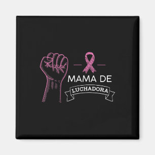 Mama De Luchadora Breast Cancer Awareness Mum Span Magnet