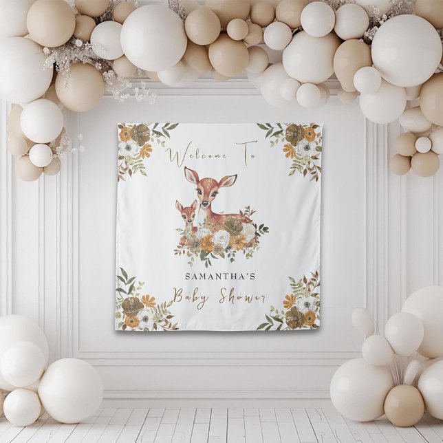 mama deer and baby deer baby shower  tapestry (Creator Uploaded)