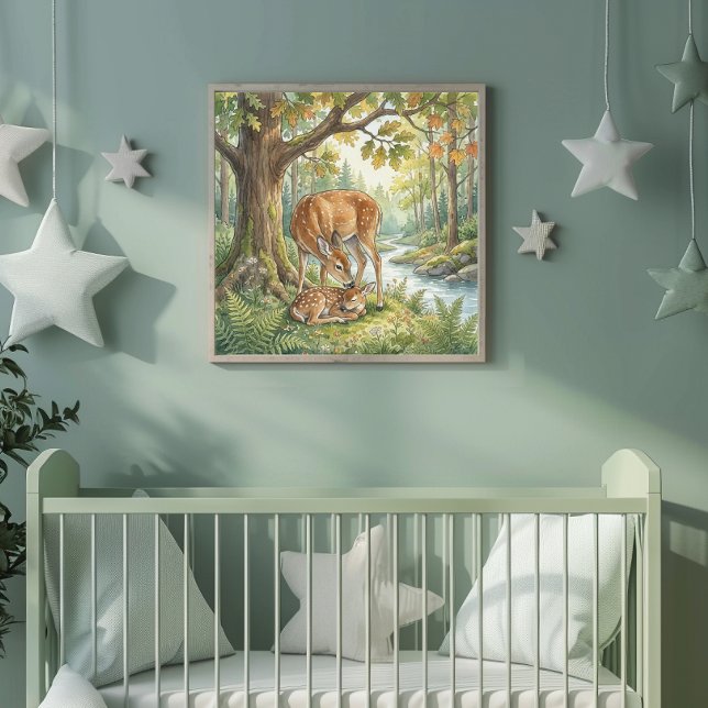 Mama Deer and Her Fawn Nursery Poster (Creator Uploaded)