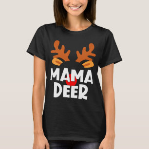 Mama Deer Matching Family Tribe Christmas Reindeer T-Shirt