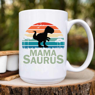 Mama Dinosaur vintage mum Anniversary Coffee Mug