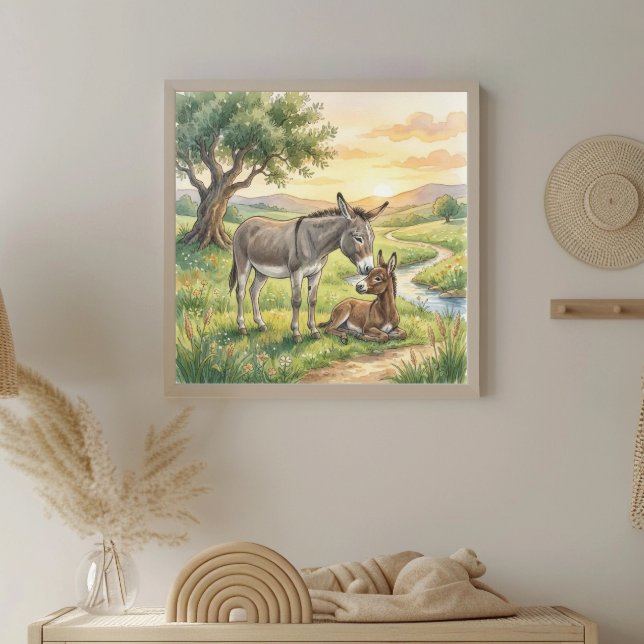 Mama Donkey and Foal Nursery Poster (Creator Uploaded)