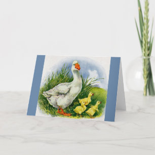 mama duck and ducklings card