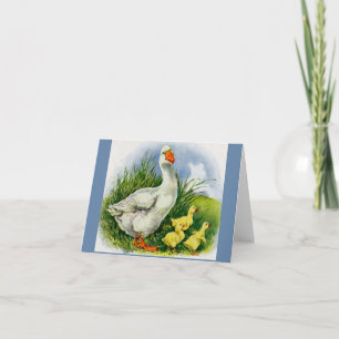 mama duck and ducklings note card