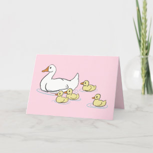 Mama Duck & Baby's Pink Blank Card