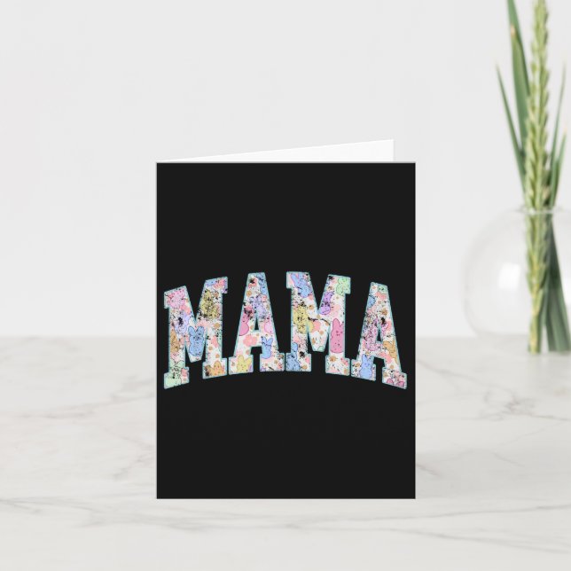 Mama Easter Retro Varsity Big Letters Colourful Cu Card (Front)