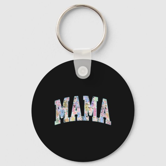Mama Easter Retro Varsity Big Letters Colourful Cu Key Ring (Front)