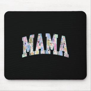Mama Easter Retro Varsity Big Letters Colourful Cu Mouse Pad