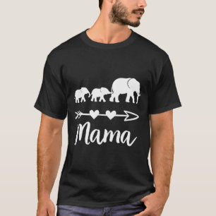 Mama elephant 2 babies kids mom of two cute mother T-Shirt