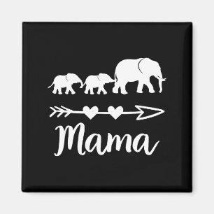 Mama elephant 2 babies kids mum of two cute mother magnet