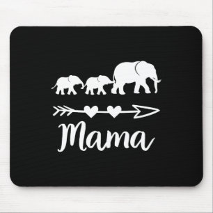Mama Elephant 2 Bybies Kids Mum Of Two Cute Mother Mouse Pad