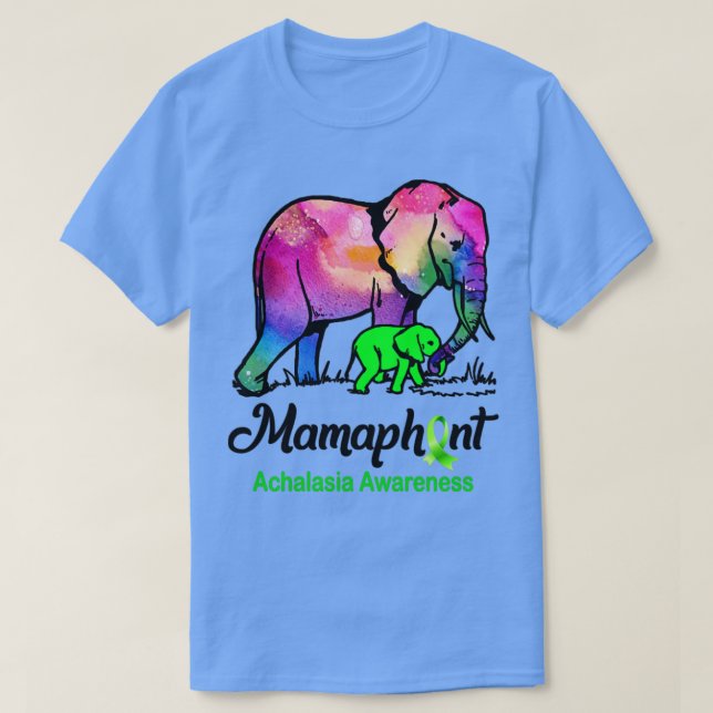 Mama Elephant Mamaphant Achalasia Awareness T-Shirt (Design Front)