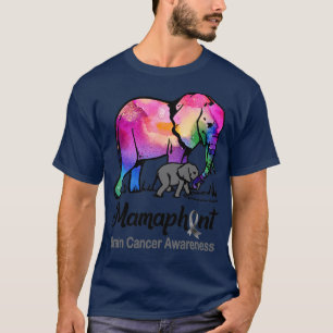 Mama Elephant Mamaphant Brain Cancer Awareness T-Shirt
