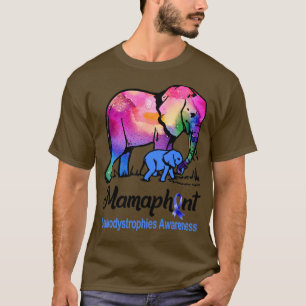 Mama Elephant Mamaphant Leukodystrophies Awareness T-Shirt