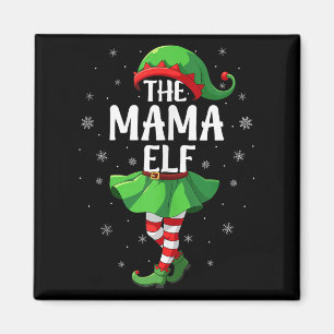 Mama Elf Christmas Girls Women Elf Squad Xmas Fami Magnet