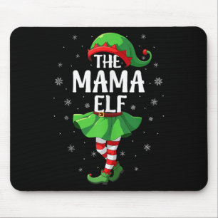 Mama Elf Christmas Girls Women Elf Squad Xmas Fami Mouse Pad