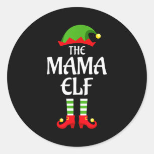 Mama Elf Family Matching Group Christmas Classic Round Sticker