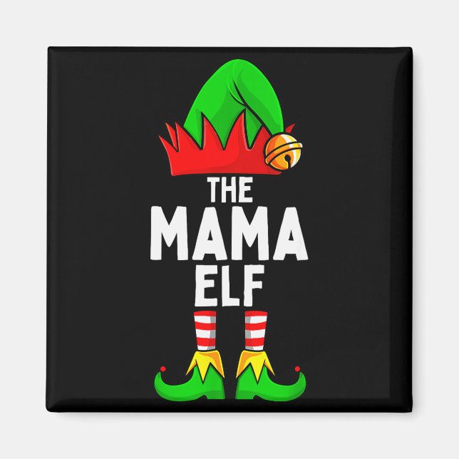Mama Elf Matching Family Christmas Women  Magnet (Front)