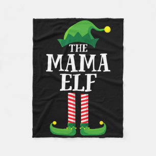 Mama Elf Matching Family Group Christmas Party Mum Fleece Blanket