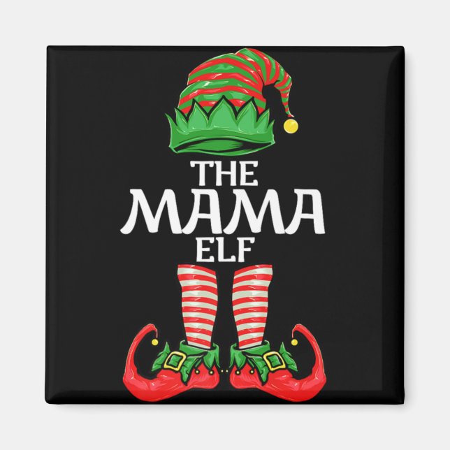 Mama Elf Mother Christmas Family Matching Group Pr Magnet (Front)