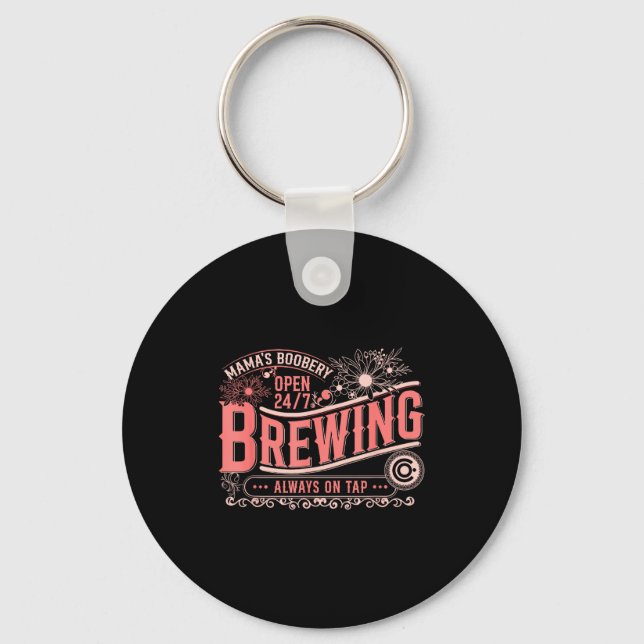 Mama Ery Brewery Brewing Co New Mom Funny Breast F Key Ring (Front)