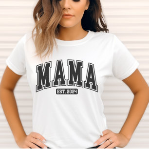 Mama Est. 2024 T-Shirt- New Mom Gift- Pregnancy  T-Shirt