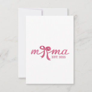 Mama Est 2025 Hot Pink Bow Coquette Mother Day Thank You Card