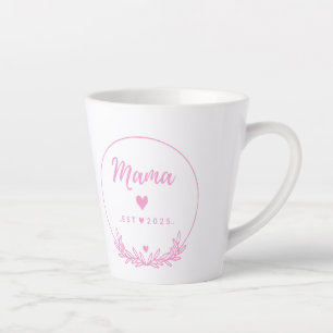 Mama Est.2025 shirt -Mother gift Pink Minimal -  Latte Mug