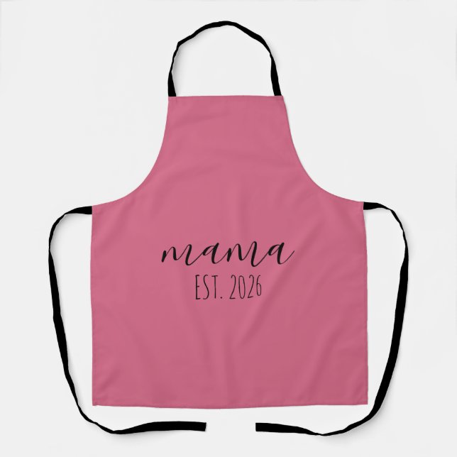 Mama Est. 2026 Mom To Be Minimalist Personalized  Apron (Front)