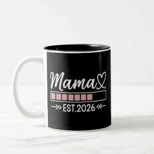 Mama est. 2026 Pregnancy Announcement Mum Two-Tone Coffee Mug