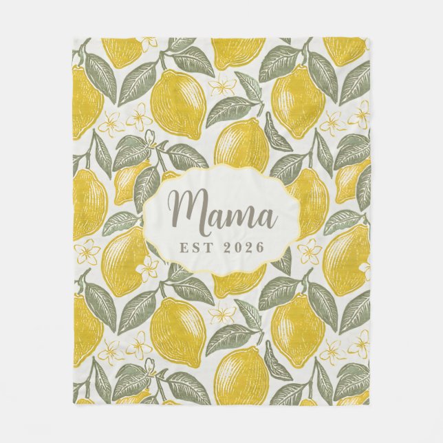 Mama Est Amalfi Coast Lemons Fleece Blanket (Front)